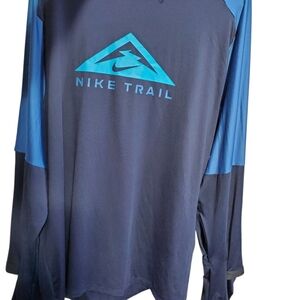 Nike Trail Long Sleeve Shirt in Blue and Gray